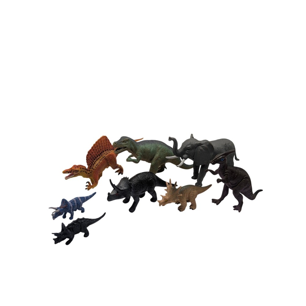 Safari Ltd Boley Toy Figures Mixed Multicolor Dinosaur Elephant Lot 8pc